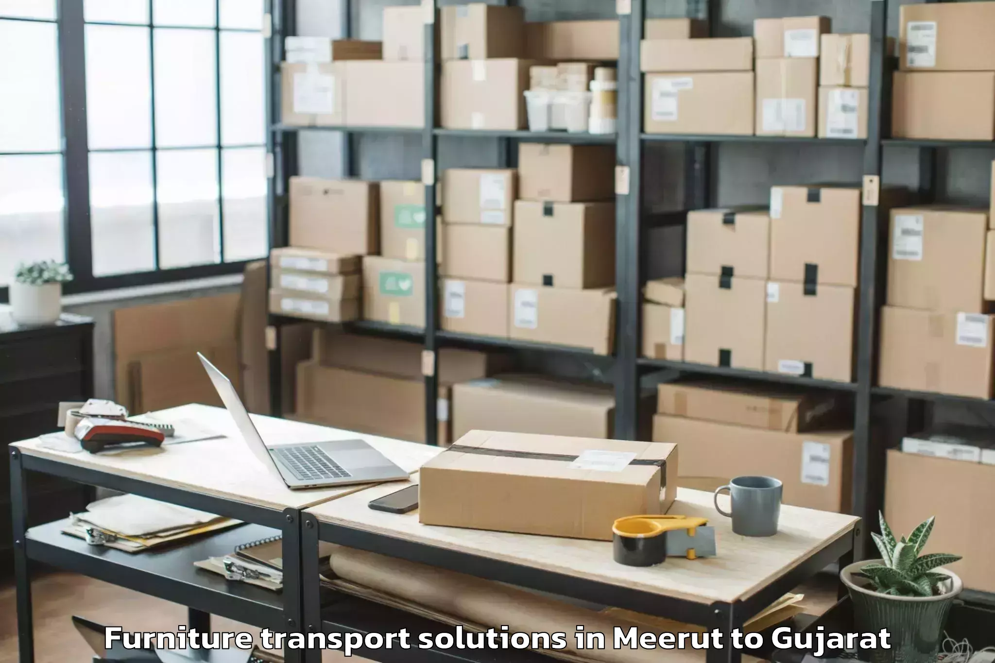 Comprehensive Meerut to Harij Furniture Transport Solutions